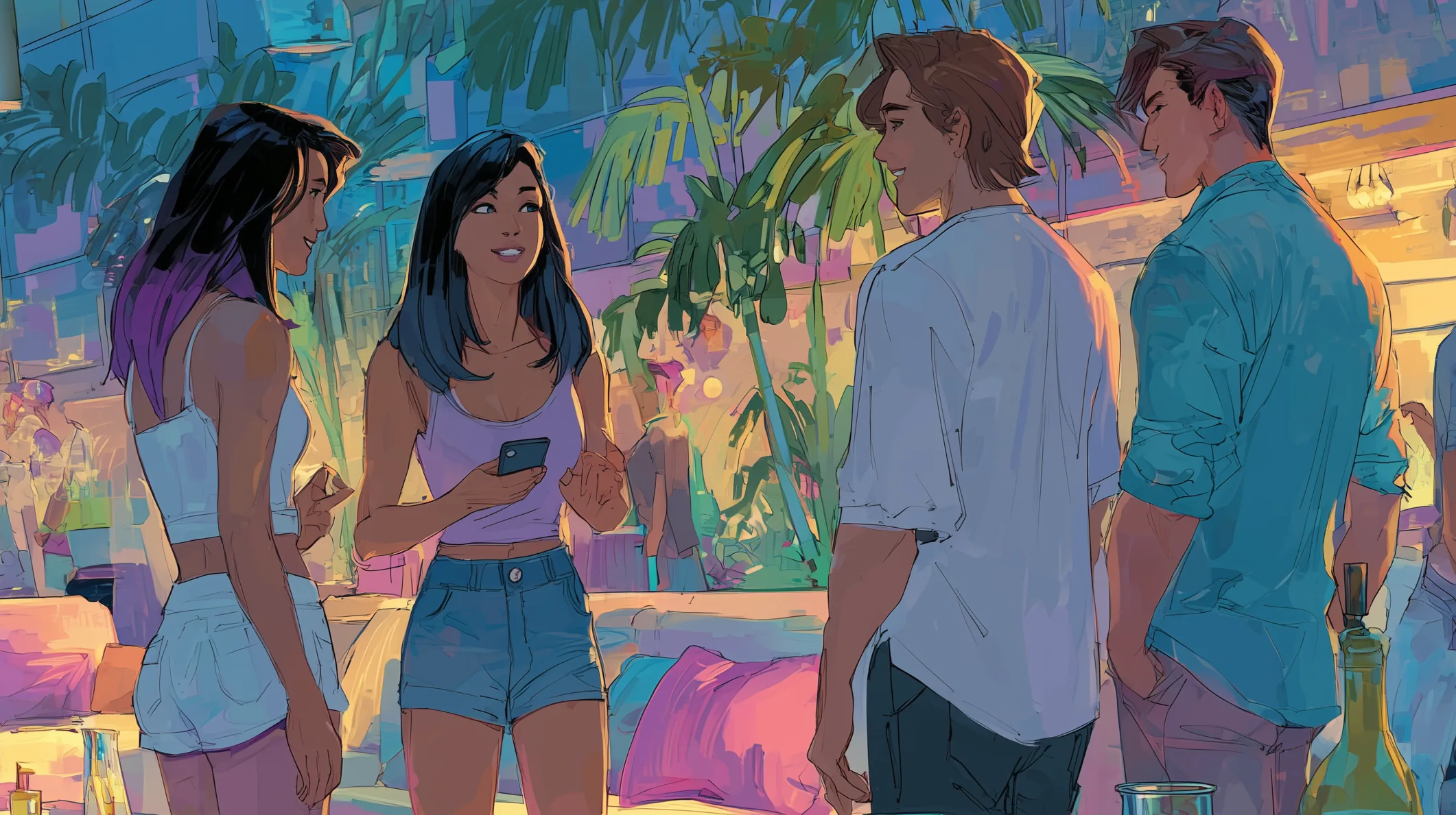 Group of friends at a party