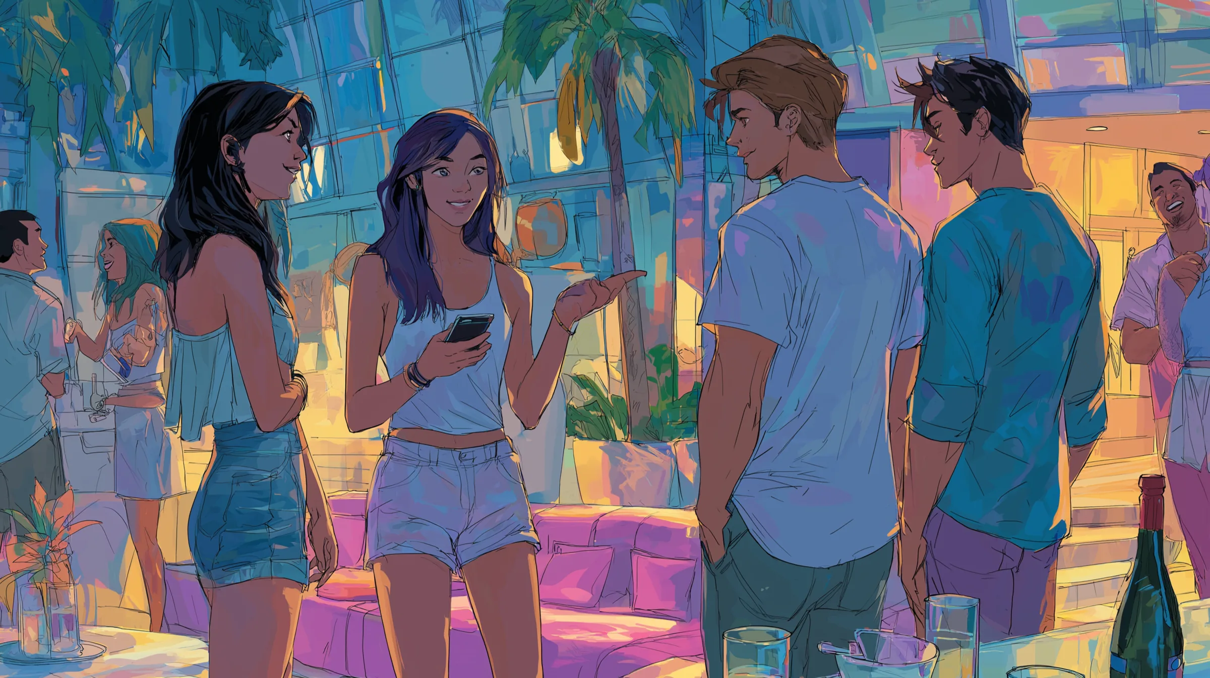 Friends splitting into teams